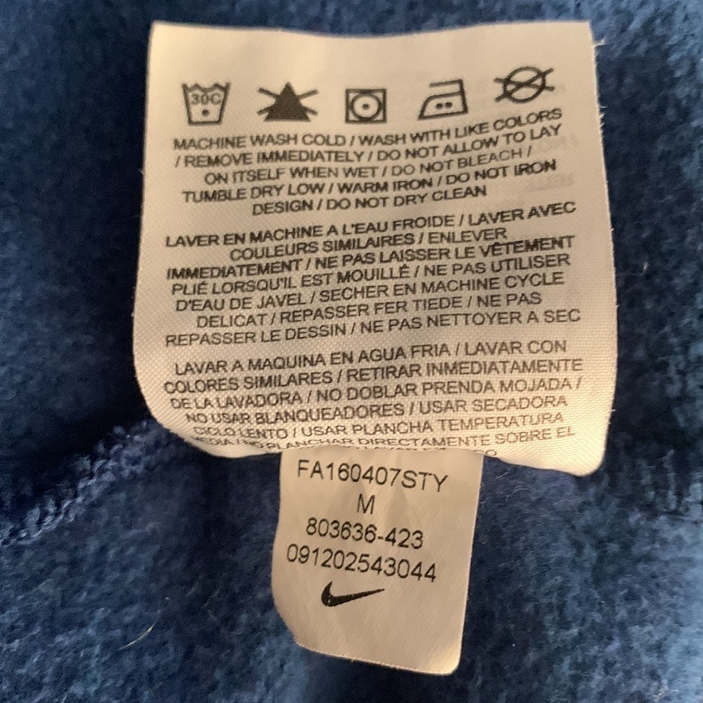 Nike  Funnel Fleece Blue Hoodie/Sweatshirt Size M #570 - Picture 10 of 12